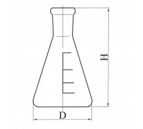 Колба коническая с цилиндрической горловиной КН-2-500-50, с делениями, ТС