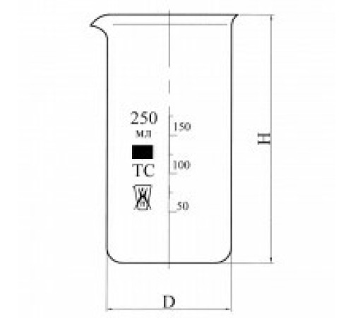 Стакан В-1-400 высокий с делениями и носиком, ТС