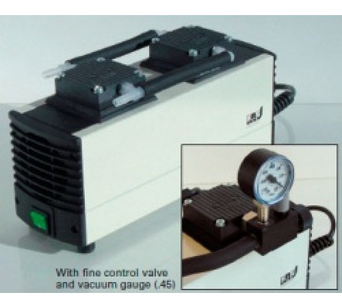 Вакуумный мембранный насос KNF N 816.1.2 KN.45.18, 30 л/мин, вакуум до 100 мбар, в комплекте с манометром и клапаном точной регулировки вакуума