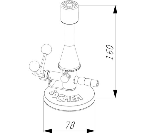 Горелка Bochem Теклю с откидным клапаном, мультигазовая