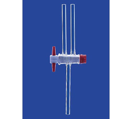 Кран двухходовой Lenz NS14,5, диаметр отверстия 1,5 мм капилляр, PTFE